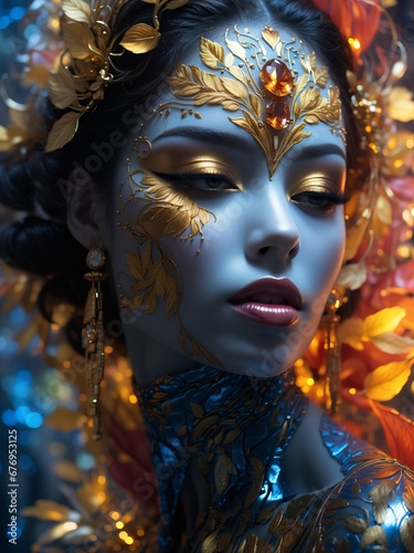 woman in a Venetian carnival mask