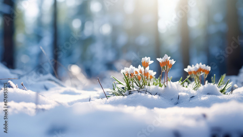 Tranquil Sunset over Snowy Field Landscape