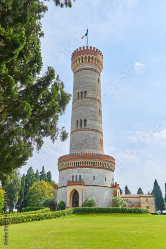 Famous Tower of San Martino della Battaglia near Lake Garda, Brescia, Italy. photo