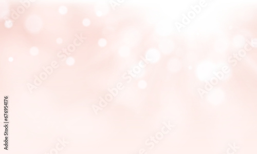 White bokeh effect on pink background. Glowing lights for holiday design. Vector illustration