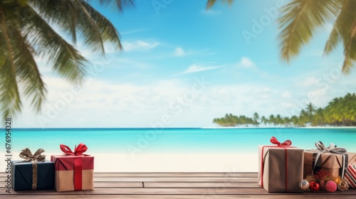 Tropical Christmas: Gifts on a Sunny Beach © Patrick