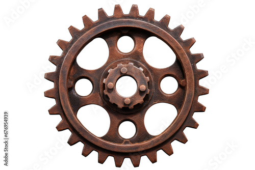Rusty old cog wheel, cut out