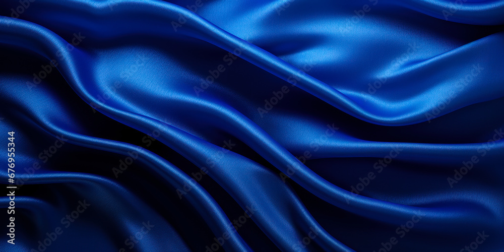 Obraz premium Navy Blue Elegance: Luxury Silk Background
