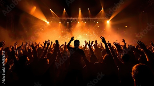 A crowd of people in silhouette at a concert, showcasing the energy and excitement of live events