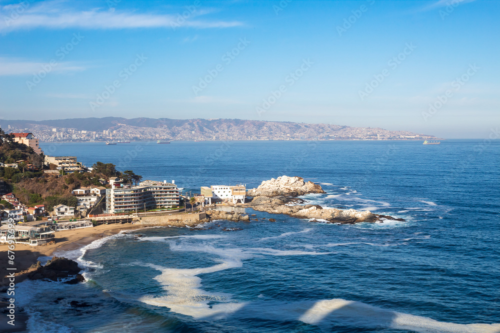 view of the city Cochoa beach Reñaca beach Viña del Mar Valparaíso Chile  The Garden City