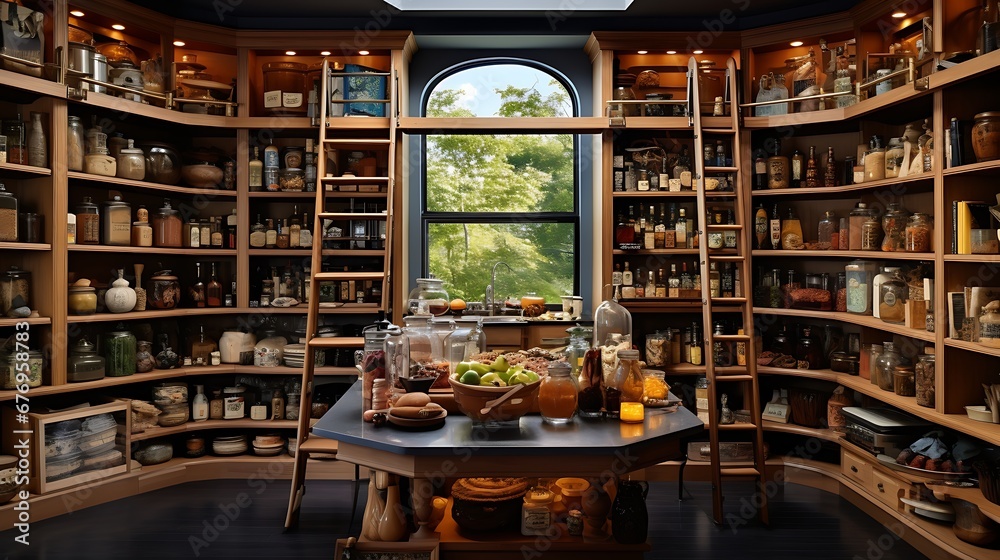 A library with a section for cookbooks and culinary literature.