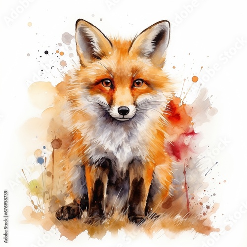 Red Fox, Watercolor