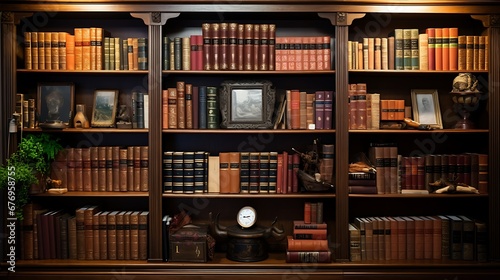 A library with a section for genealogy and family history research. photo