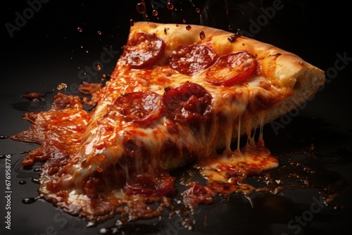Pizza yeast flatbread  tomato sauce  cheese  herbs a traditional Italian dish stacked filling of tomato sauce  cheese ingredients such s meat  vegetables  mushrooms and other foods. pizzaiolo.