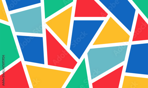 Colorful abstract geometric pattern with simple design, shape vector, Modern background for web, banner, decor, branding, wallpaper, interior design © Mizu Brecher