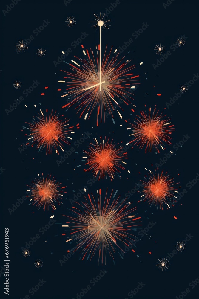 Fototapeta premium fireworks on black background