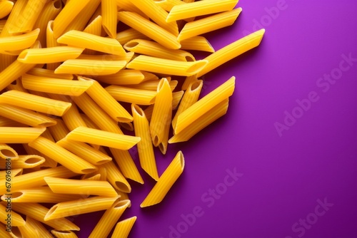 yellow pasta on a purple background