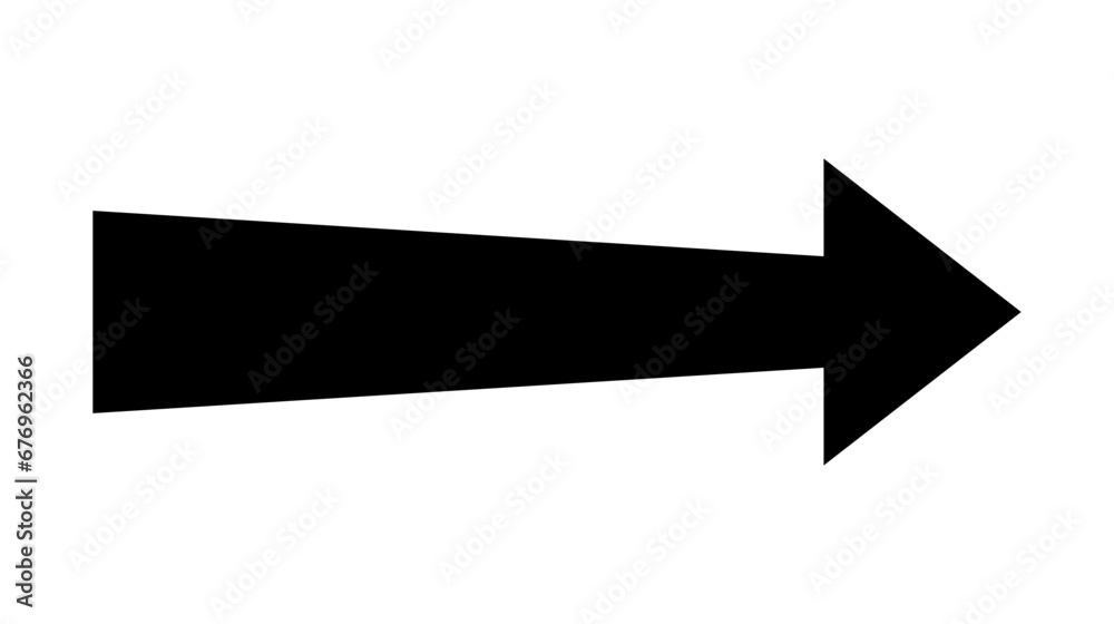 Arrow icon. Simple long vector arrow illustration. Black icon. Arrow icon. Simple long vector arrow illustration. Black icon.