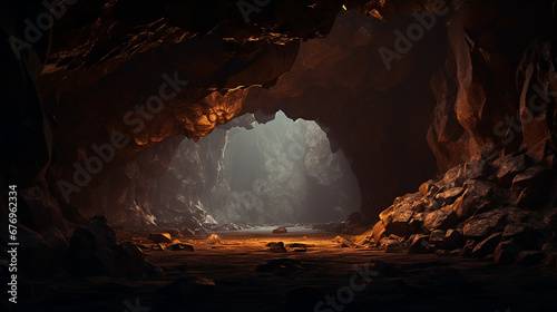 visão de dentro para fora da caverna 