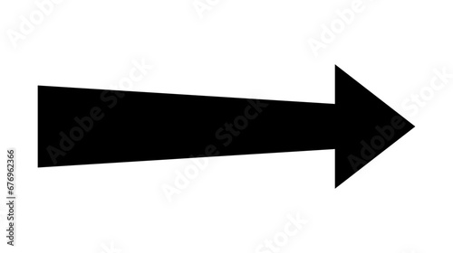 Arrow icon. Simple long vector arrow illustration. Black icon.