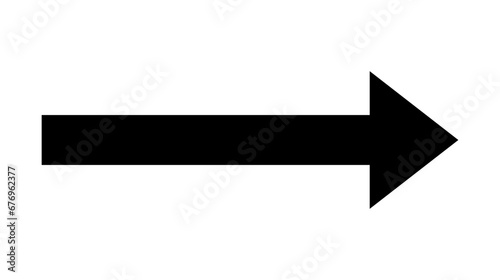 Arrow icon. Simple long vector arrow illustration. Black icon.