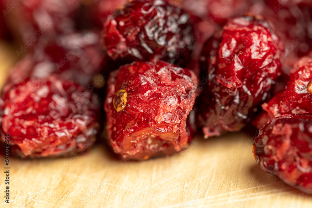 Dried red cranberries with sugar syrup Dried red cranberries with sugar syrup