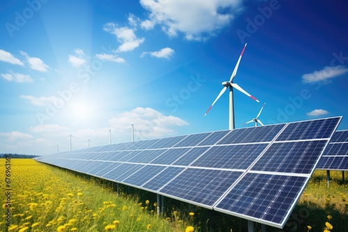 Harmony in Motion: Windmills and Solar Panels Transforming Meadows into Clean Energy Havens