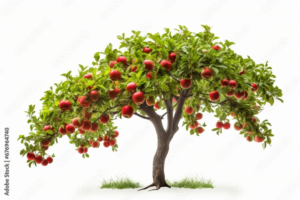 Apple Tree on a white background with space for naming and branding.
