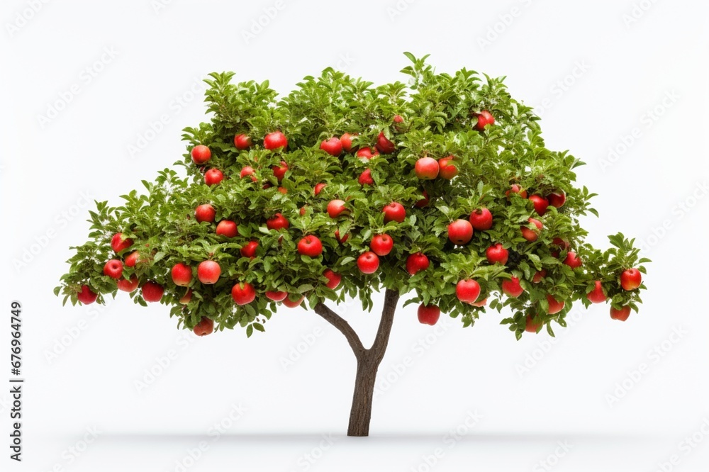 Apple Tree on a white background with space for naming and branding.