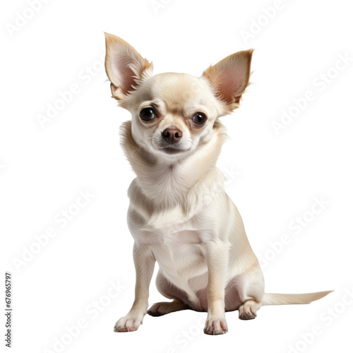 chihuahua puppy isolated on white sitting in a cute like fashion © Smarthouse