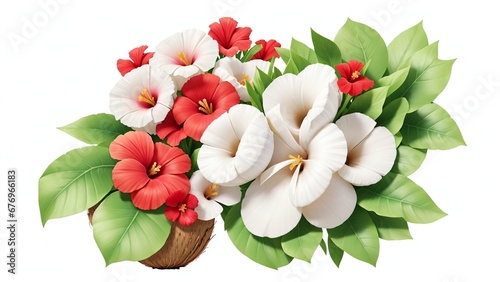 Colorful flowers floral Clipart, high quality resolution, beautiful flowers white background, AI generated images, jpg illustration. 


