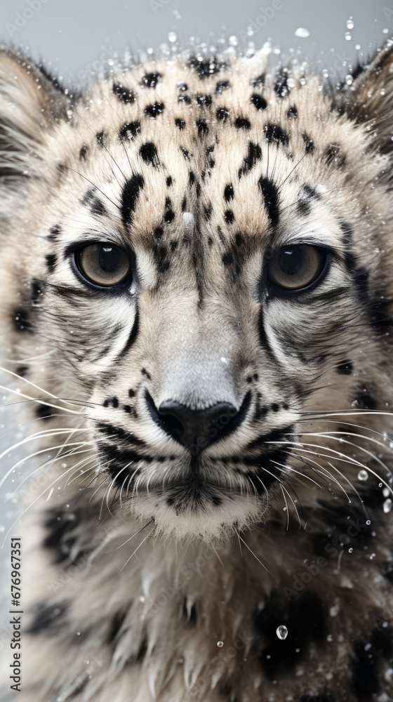 Beautiful portrait of a leopard (snow leopard). Beautiful portrait of a leopard (snow leopard).