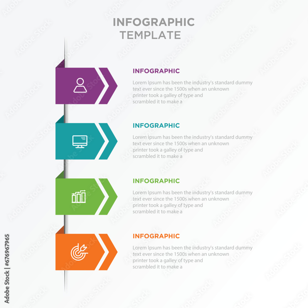 Business infographic template creative design 4 step with icon Business infographic template creative design 4 step with icon