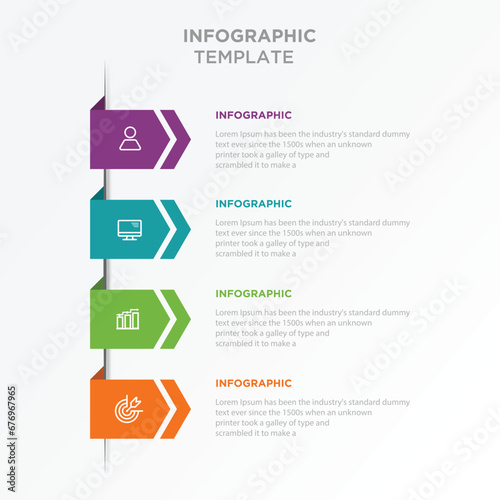 Business infographic template creative design 4 step with icon