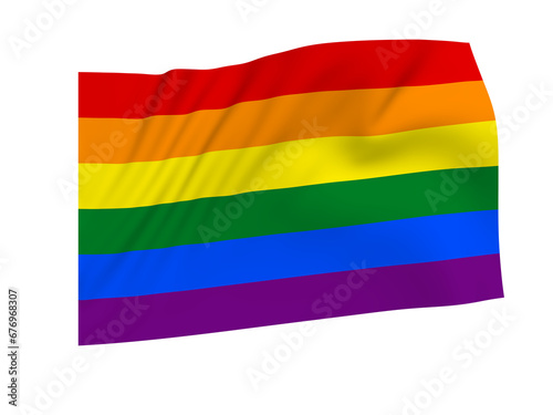 LGBT flag. Rainbow flag. Wavy. 3d illustration.
