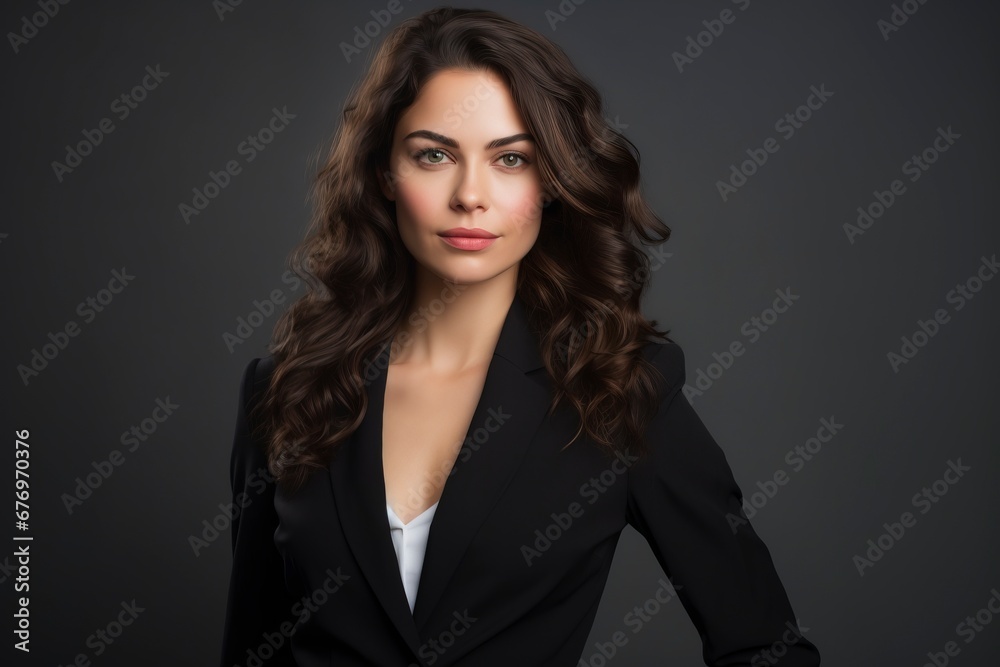 Portrait of beautyful and confident business woman, one color background, generative ai Portrait of beautyful and confident business woman, one color background, generative ai