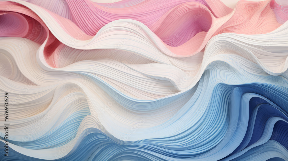 Fototapeta premium Subtle Elegance: Pastel, White and Silver Abstract, Subtle abstract background with soft pastel waves. Gradient colors. For designing apps or products