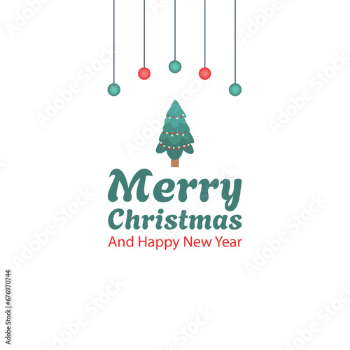 Merry christmas and Happy New Year.Banner, postcard, poster design element. Vector illustration