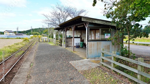 小湊鉄道上総久保駅の構内