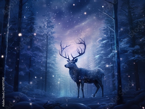Ethereal Reindeer under Northern Lights