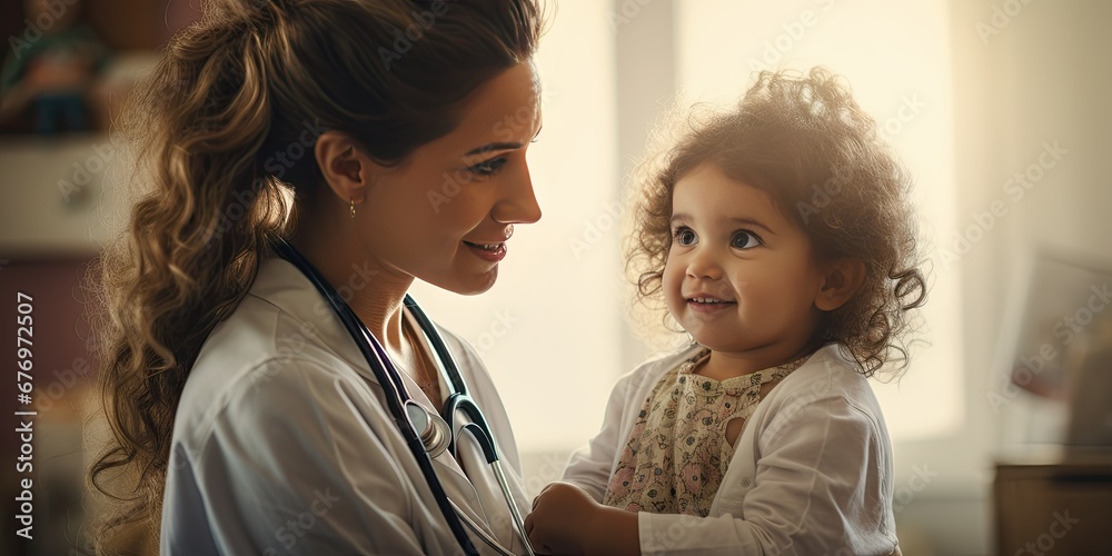 Gentle Pediatrician Comfort - obrazy, fototapety, plakaty 