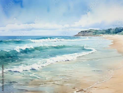 Calming Watercolor Seascape