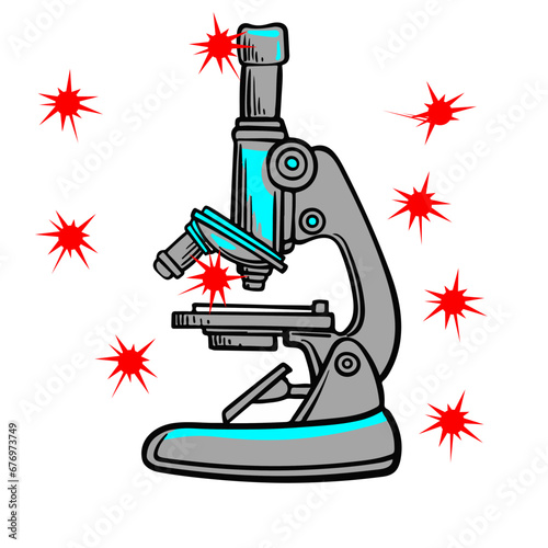 vector and illustration of laboratory is danger for virus, virus activity, laboratory is contaminated 