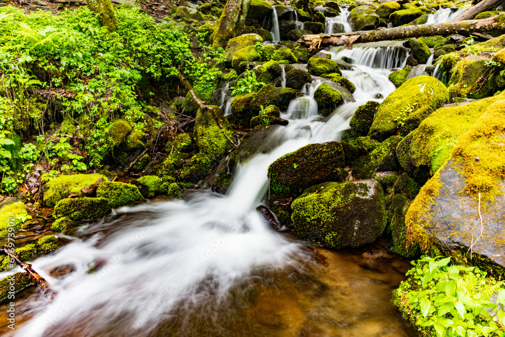 Waterfall cascading over the rocks in the Great Smoky Mountains National Park Waterfall cascading over the rocks in the Great Smoky Mountains National Park