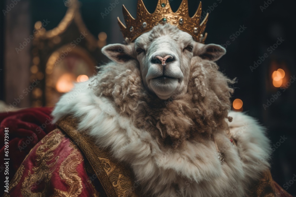 王族風の羊,Generative AI AI画像