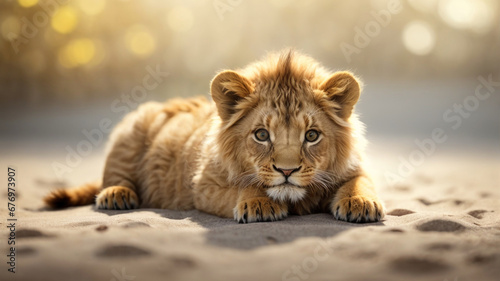 cute small lion cub