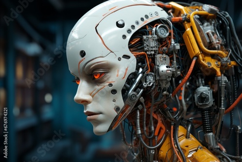 android with red eyes