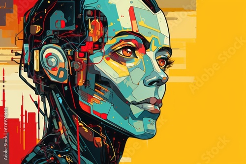 humanoid android robot digital art