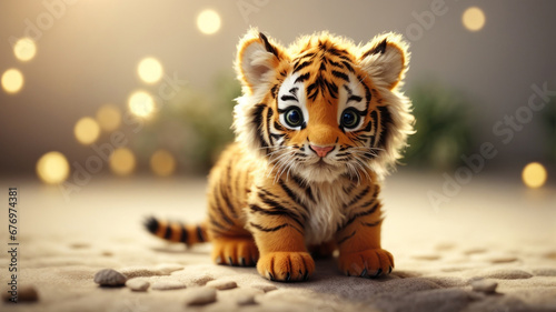 cute small tiger cub photo