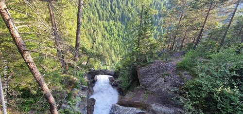 highest waterfall in Tyrol is the 159-meter-high Stuibenfall. It dazzles passers-by with its enormous water amount. An exciting point during the trail is an 80-meter-long steel suspension bridge over  photo