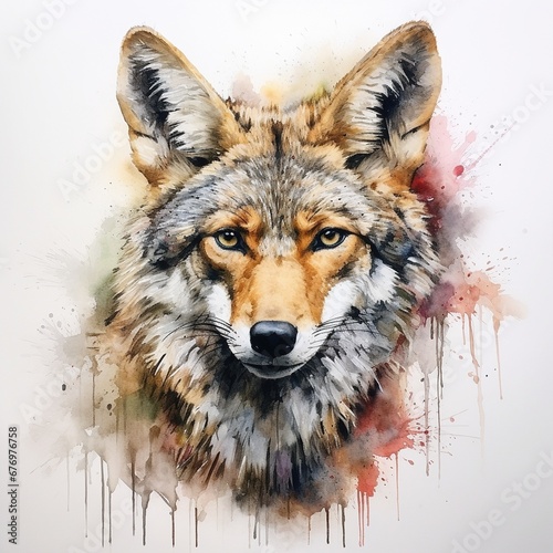 Watercolor Coyote