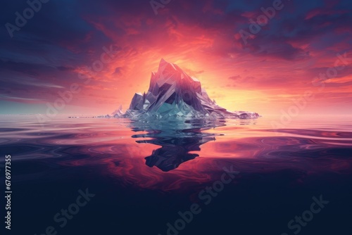 Iceberg in the underwater sea background.