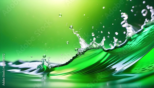 Abstract background Green eco wave  clean water and nature concept   