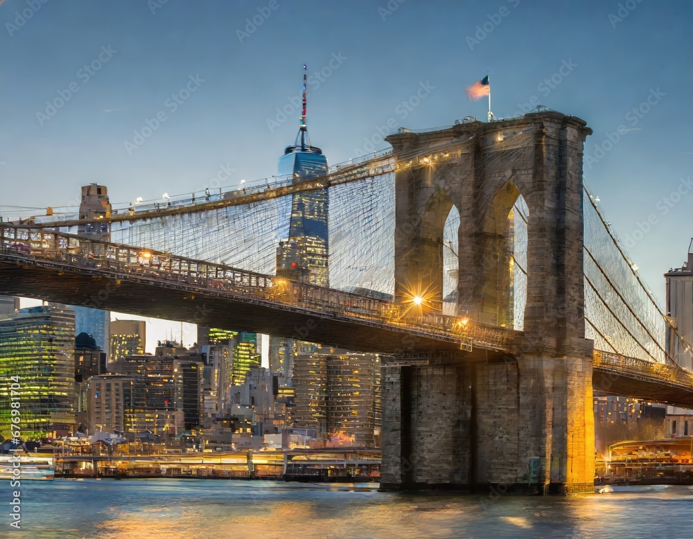 Pont de Brooklyn au Crépuscule