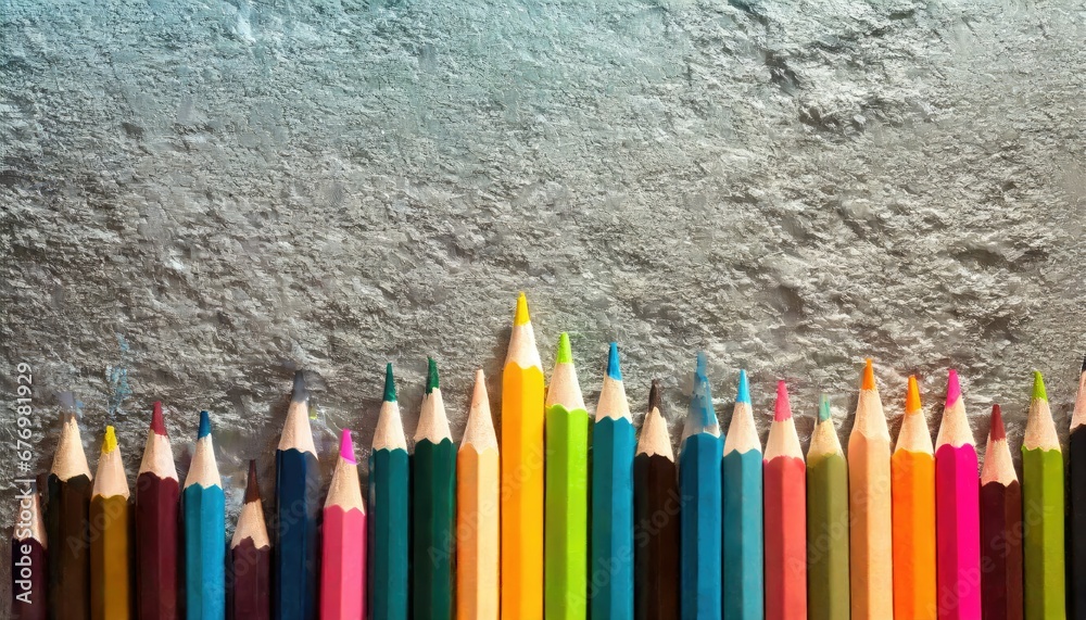 Palette de créativité : Crayons de couleur alignés
